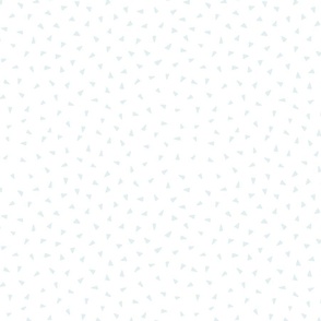 Scattered Triangle Print White Background in Ice Blue