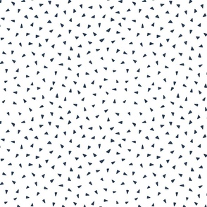 Scattered Triangle Print White Background in navy