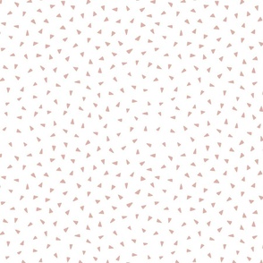 Scattered Triangle Print White Background in Peachy