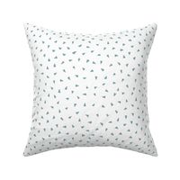 Scattered Triangle Print White Background in Seafoam Green