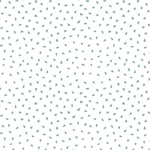 Scattered Triangle Print White Background in Seafoam Green
