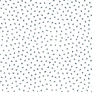 Scattered Triangle Print White Background in Blue