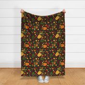 Peppers & Hot Sauces Pattern - Original & Raven Gray