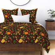 Peppers & Hot Sauces Pattern - Original & Raven Gray