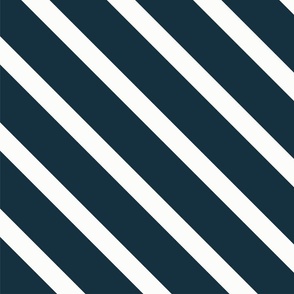 Summer Garden Diagonal Stripe | Navy