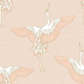Pastel Cranes Coral Cream_Iveta Abolina