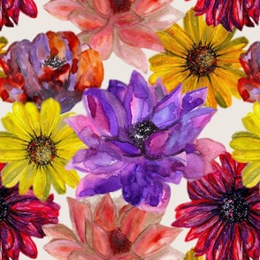 Watercolour Spring Flowers