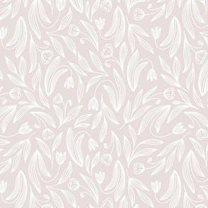 Floral Doodle Print in Linen