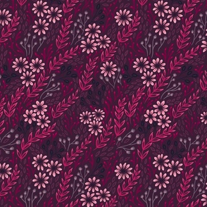 Lazy Daisises // Purple Background // Medium Scale // 10.5"