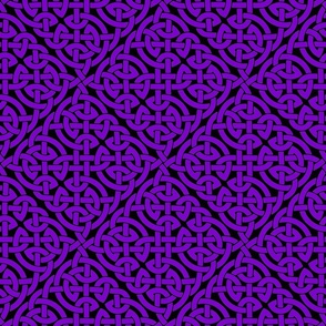 Celtic knot allover, purple on black