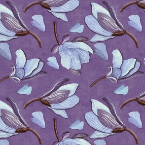 Tossed magnolias purple 