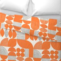 Mid-Century Modern Geometric Shapes Orange Black White