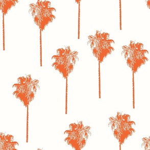 Palm Trees Orange on White