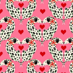 Dalmatians in Love - pink