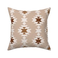 Bohemian geometrics Aztec diamonds rows earthy beige