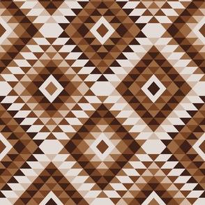 Boho geometrics Aztec kilim diamonds earthy brown