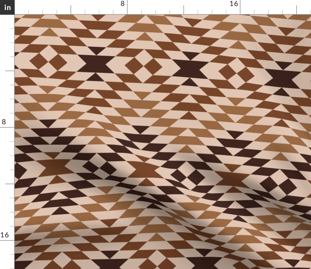 Boho geometrics Aztec diamonds chevron sand earthy brown