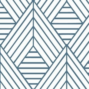 Hygge Triangles Geometric Oyster Blue White - Large Scale