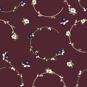 Floral wreath - burgundy // large scale