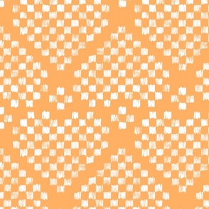 Doodle Checkered Heart tangerine