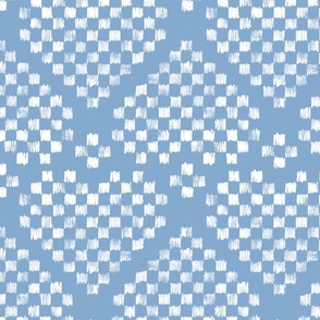 Doodle Checkered Heart blue