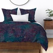 Moon and stars darkblue and violett