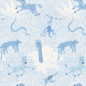 Whimsical safari/blue/medium