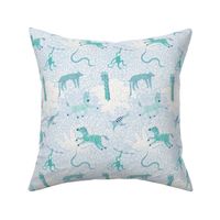 Whimsical safari/blue and mint/small