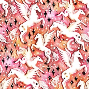 Pretty Pink and Orange Pegasus 