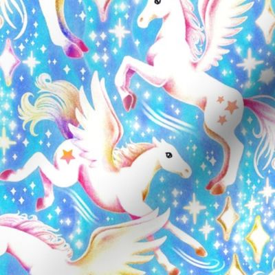 Magical Pegasus Ponies - holographic rainbow 