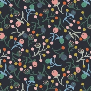 Nordic Colorful Ditsy Berries pattern