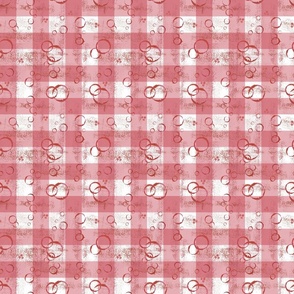 Coral Gingham Medium Rough N Tumble