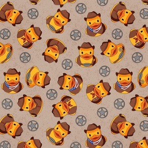 Cowboy Rubber Duck Scatter Large - Brown