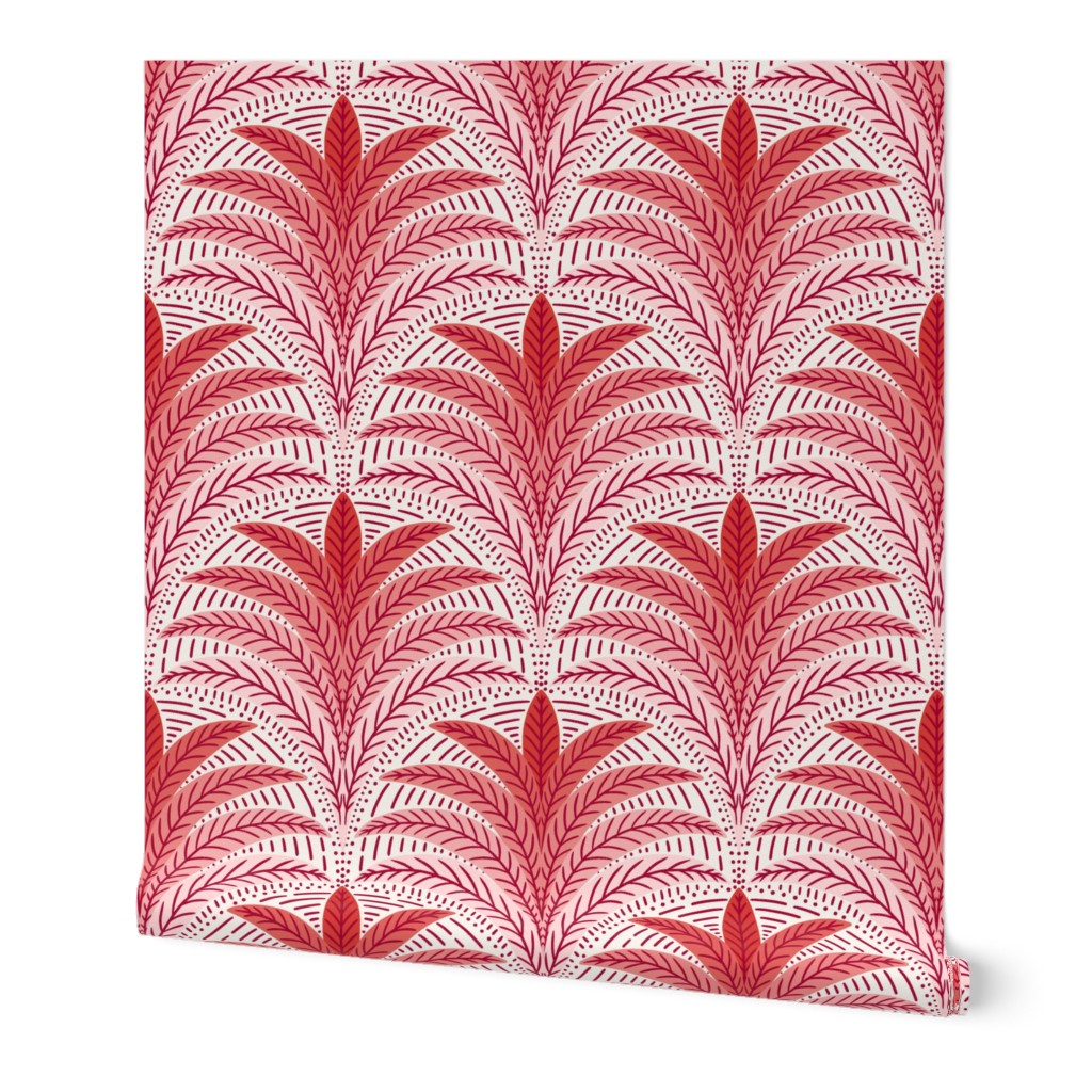 Boho Palm/shades of red/large