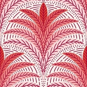 Boho Palm/shades of red/large