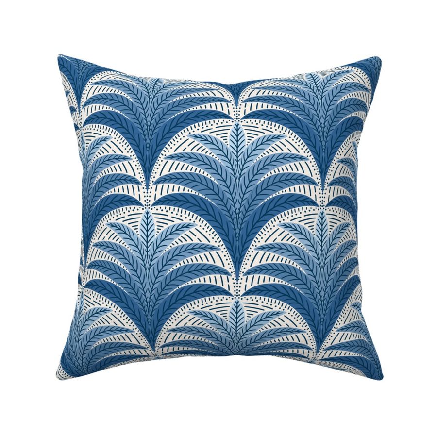 Boho Palm/shades of blue/large