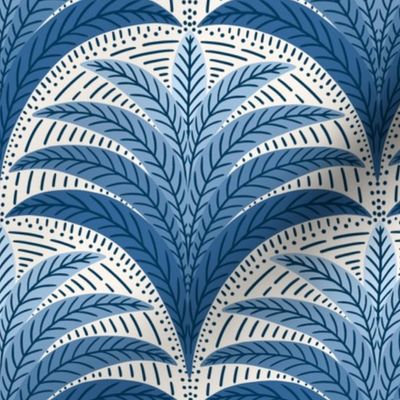 Boho Palm/shades of blue/large