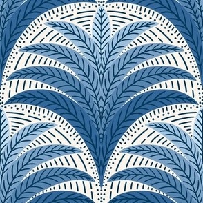Boho Palm/shades of blue/large