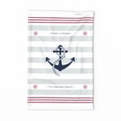 Home is where the Anchor drops nautical tea towel wallhanging