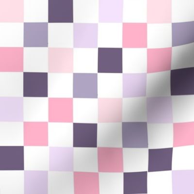 pink and purple checkerboard fabric - pink checkerboard, purple checkerboard, retro checkerboard design