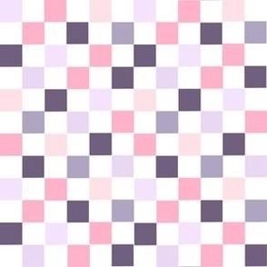 SMALL pink and purple checkerboard fabric - pink checkerboard, purple checkerboard, retro checkerboard design