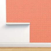 dots fabric - bright peach, peach dots