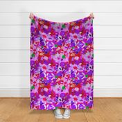 Retro Floral in Purple , Red, and Kelly Green (Large Scale)