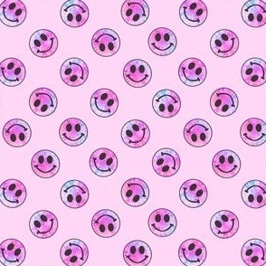 Pink Smiley Fabric, Wallpaper and Home Decor | Spoonflower