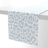 Soft Blue White Ikat leopard