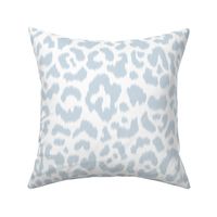 Soft Blue White Ikat leopard