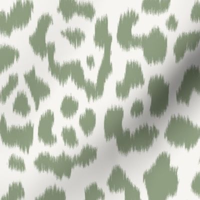 Dark Quiet Green  Quiet Cream Ikat leopard 