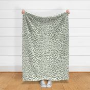 Dark Quiet Green  Quiet Cream Ikat leopard 