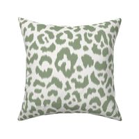 Dark Quiet Green  Quiet Cream Ikat leopard 