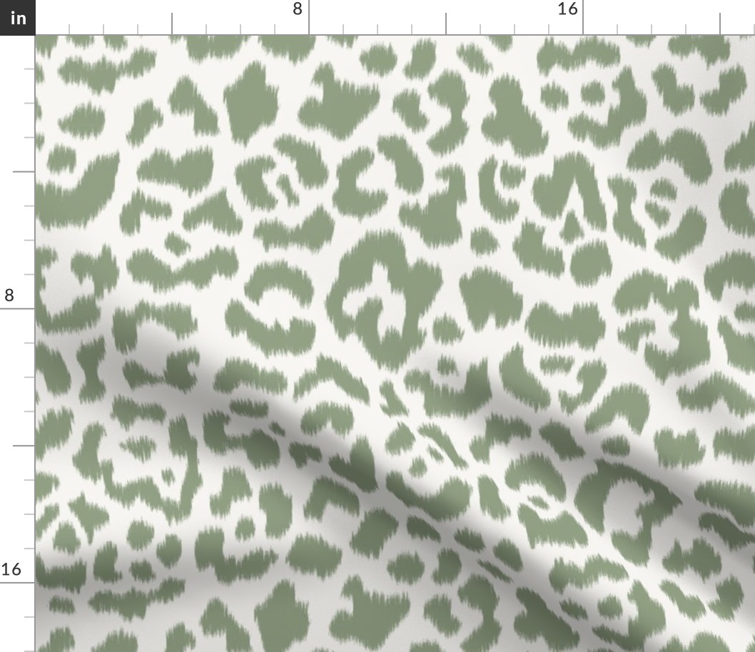 Dark Quiet Green  Quiet Cream Ikat leopard 